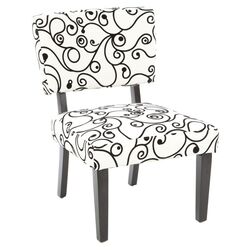 Taylor Slipper Chair in Black & White