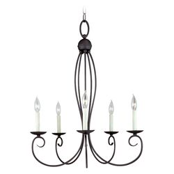 Pemberton 5 Light Chandelier in Peppercorn