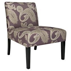 Paisley Slipper Chair in Purple (Set of 2)