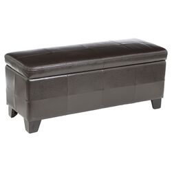 Milano Upholstered Storage Ottoman in Chocolate