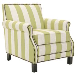 Alicia Striped Chair in Green & White