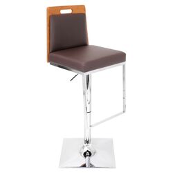 Upscale Adjustable Barstool in Brown