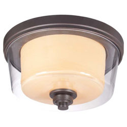 Decker 2 Light Flush Mount in Bronze