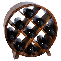 Sectional 9 Bottle Wine Rack in Brown