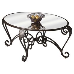 Metalworks Oval Coffee Table in Pewter