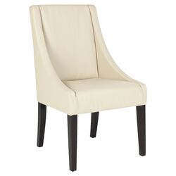 Martinique Leather Parsons Chair in Cream (Set of 2)