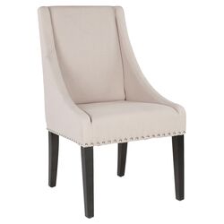 Martinique Nailhead Parsons Chair in Beige (Set of 2)