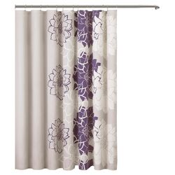 Lola Shower Curtain in Purple & Ivory