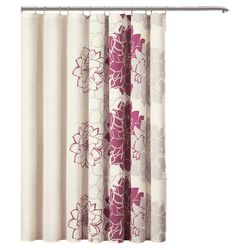 Lola Shower Curtain in Fuchsia & Ivory