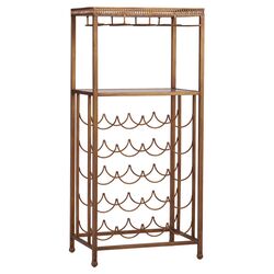 Reverse 20 Bottle Wine Rack in Brass