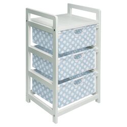 3 Drawer Storage Unit in White & Blue