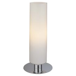 Minka Table Lamp in White Glass & Chrome