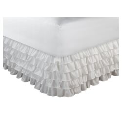 Multi Ruffle Bedskirt in White