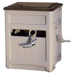 Hose Hideaway with Smart Trak Hose Guide & Bin in Beige