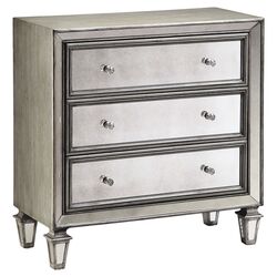 Mirrored 3 Drawer Chest in Silver Grey