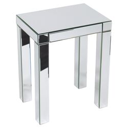 Mirrored End Table in Silver