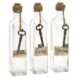 Magdaline Inspirational Glass Bottle (Set of 3)