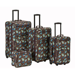 Leaves 4 Piece Luggage Set in Brown Leaves 4 Piece Luggage Set in Brown
