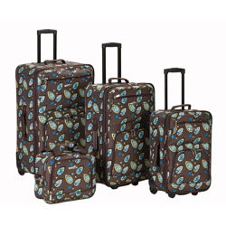 4 Piece Luggage Set in Brown Leaf