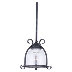 Manor 1 Light Pendant in Weathered Iron