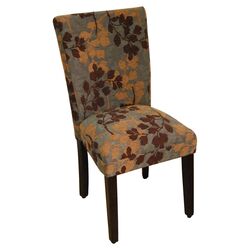 Classic Parsons Upholstered Side Chair in Brown & Tan