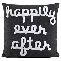 Ever After Pillow in Charcoal & White