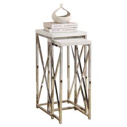 2 Piece Nesting Plant Stand Set in White