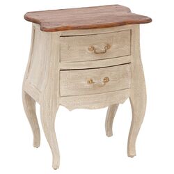 End Table in White & Natural