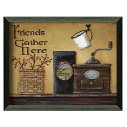 Friends Gather Here Framed Wall Art by Pam Britton