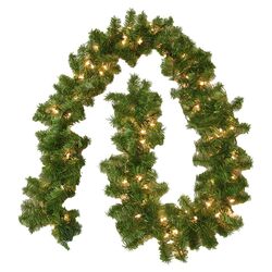 Pre-Lit Clear 9' Evergreen Branch Garland