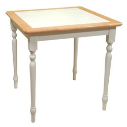 Square Dining Table in White & Natural