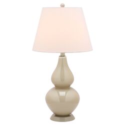 Cybil Double Gourd Table Lamp in Taupe (Set of 2)