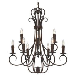 Marley 9 Light Chandelier in Bronze I