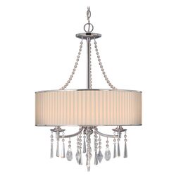 Rowan 3 Light Chandelier in Chrome with Ivory Shade
