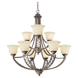 Ledger 9 Light Chandelier in Bronze