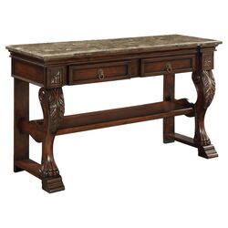 Marble Top Console Table in Brown