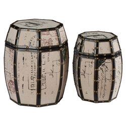 2 Piece Mullins Vintage Storage Drum Set in Black & Ivory
