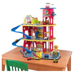 Deluxe Garage Playset in Red & Blue