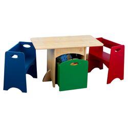 Kids' 4 Piece Table & Chair Set in Primary
