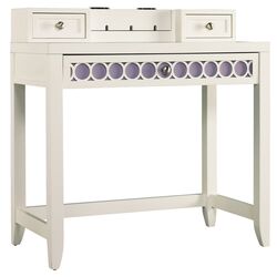 Lily Writing Desk with Hutch in White
