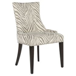 Becca Zebra Side Chair in Grey & White