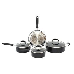 Induction Ready 7 Piece Cookware Set in Black