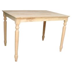 Unfinished Turned Leg Dining Table