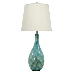 Zuri Table Lamp in Teal & White (Set of 2)