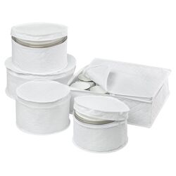 5 Piece Dinnerware Storage Set in White