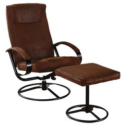 Relax Reclining Chair & Ottoman Set in Rustic Brown