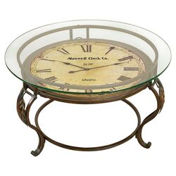 Clock Top Coffee Table in Bronze