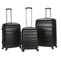Melbourne 3 Piece Expandable Luggage Set in Black