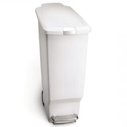 Slim Plastic Step Can in White
