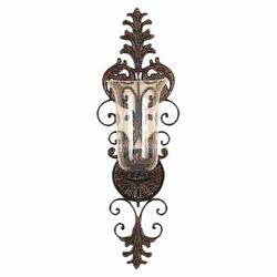 Toscana Glass Candle Wall Sconce in Bronze